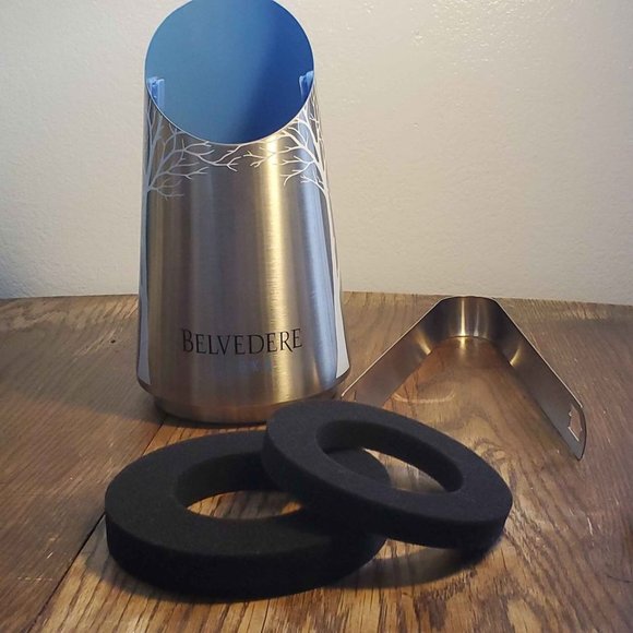Belvedere Vodka Stainless Steel Ice Bucket Bottle Holder w/ Tongs & Foam Inserts - Picture 6 of 7